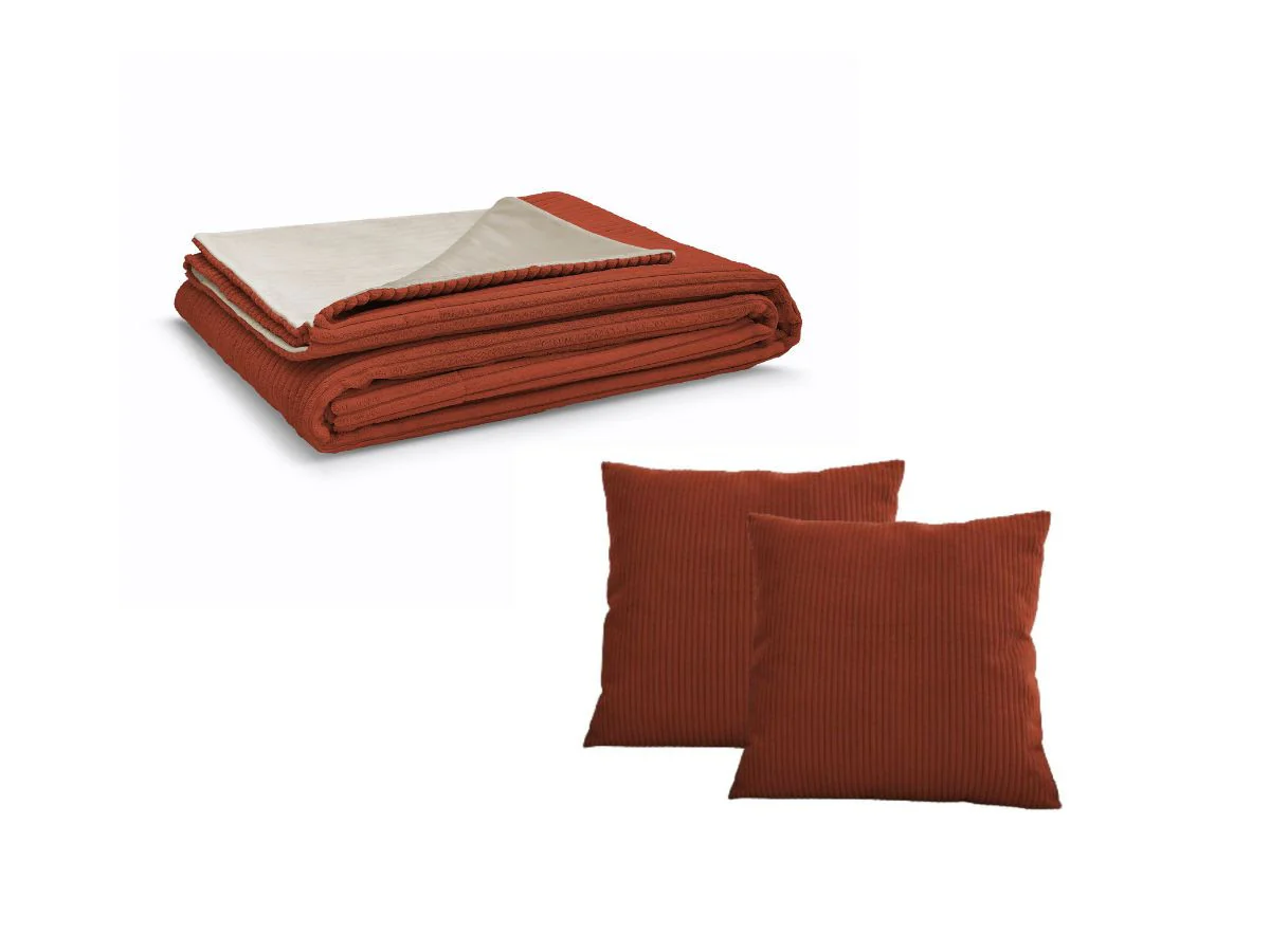 Ensemble STOCKHOLM avec plaid 140 x 180 cm + 2 coussins bifaces - Image 21