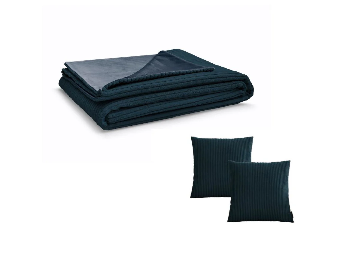 Ensemble STOCKHOLM avec plaid 140 x 180 cm + 2 coussins bifaces - Image 25