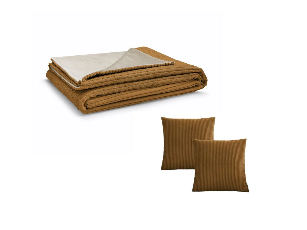 Ensemble STOCKHOLM avec plaid 140 x 180 cm + 2 coussins bifaces - Image 28