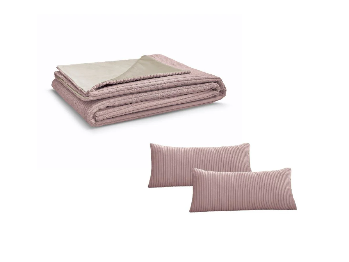 Ensemble STOCKHOLM avec plaid 140 x 180 cm + 2 coussins bifaces - Image 32