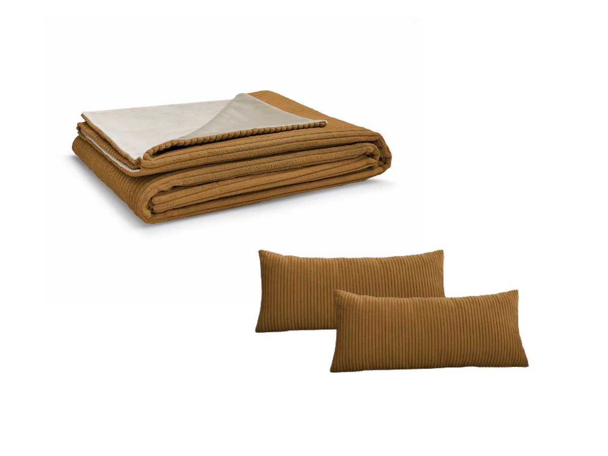 Ensemble STOCKHOLM avec plaid 140 x 180 cm + 2 coussins bifaces - Image 34
