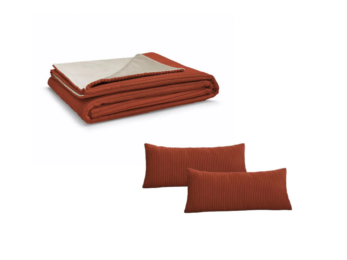 Ensemble STOCKHOLM avec plaid 140 x 180 cm + 2 coussins bifaces - Image 35