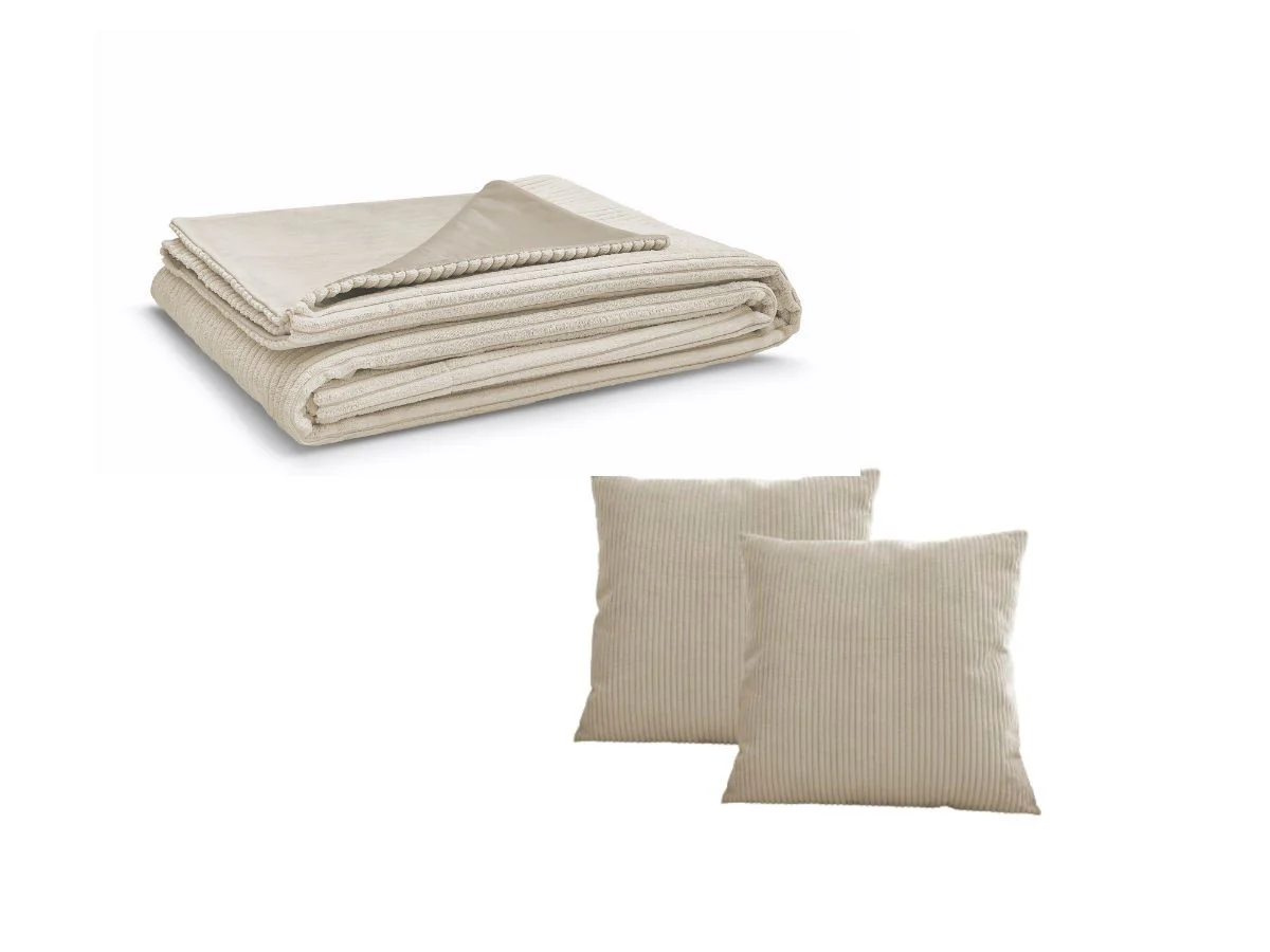 Ensemble STOCKHOLM avec plaid 140 x 180 cm + 2 coussins bifaces - Image 37