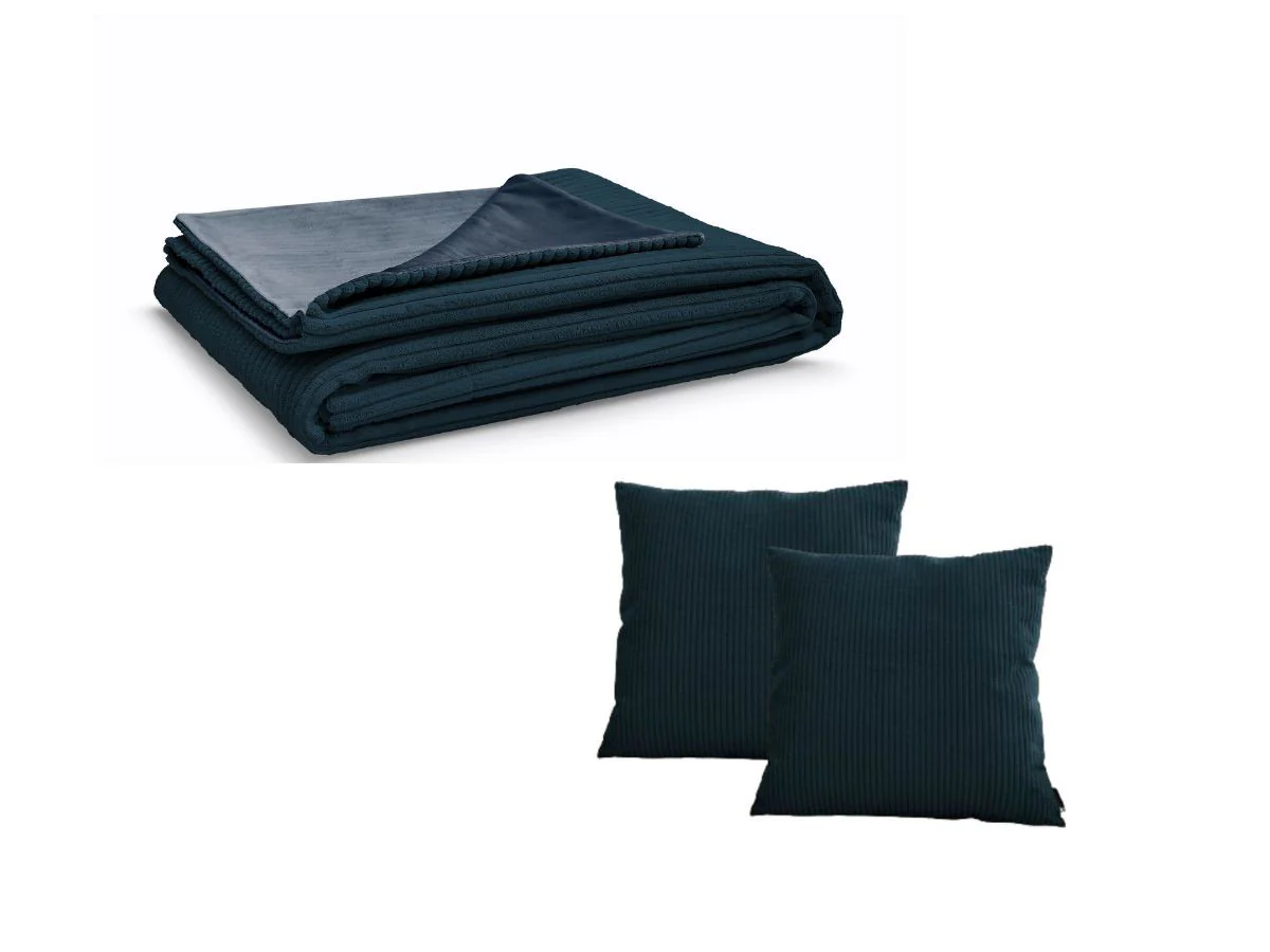 Ensemble STOCKHOLM avec plaid 140 x 180 cm + 2 coussins bifaces - Image 38
