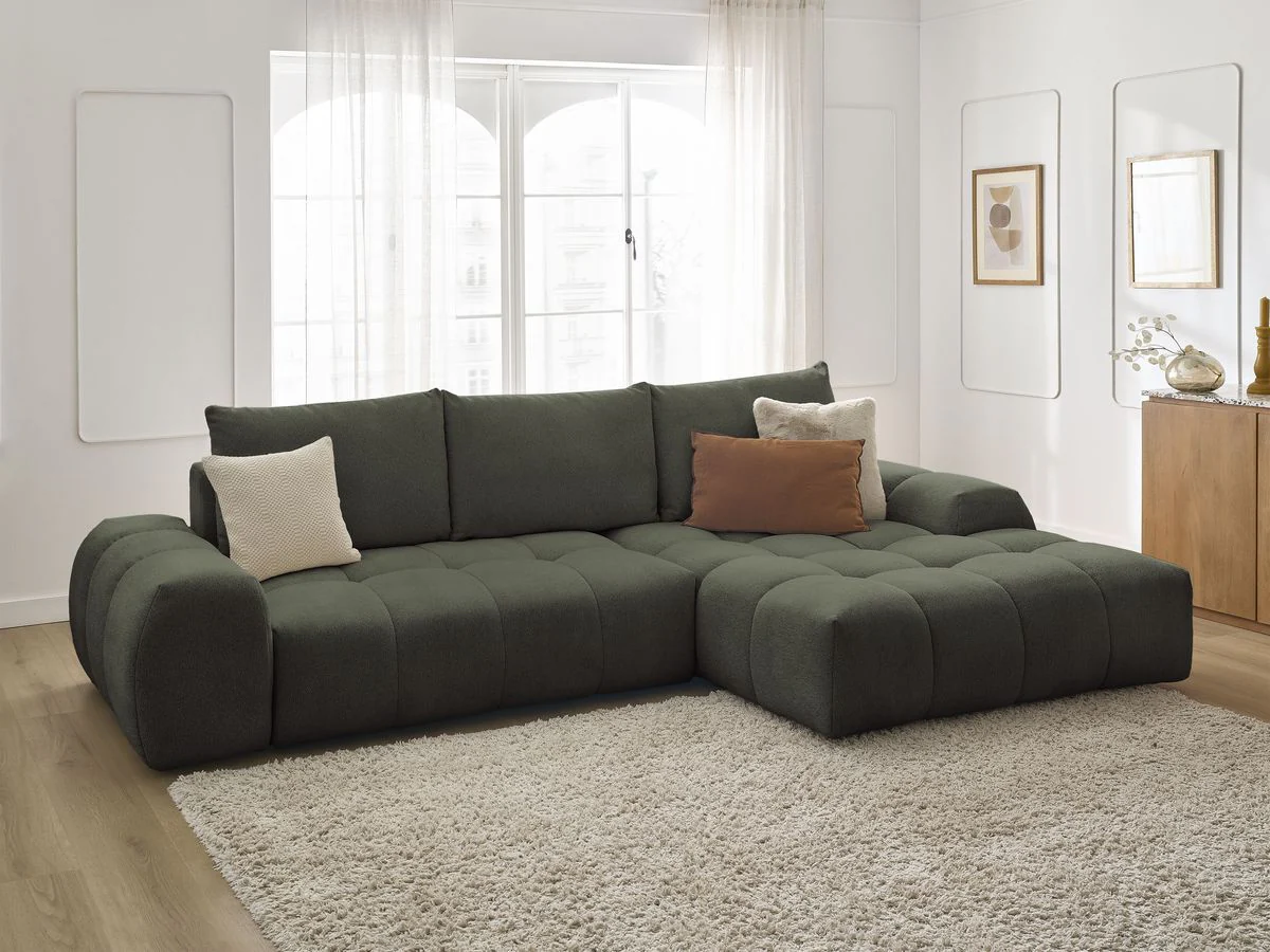 Canapé d'angle convertible coffre EVEREST tissu chiné - Image 12