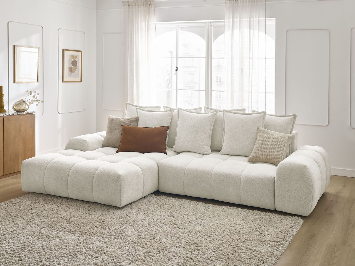 Canapé d'angle convertible coffre EVEREST tissu chiné - Image 21