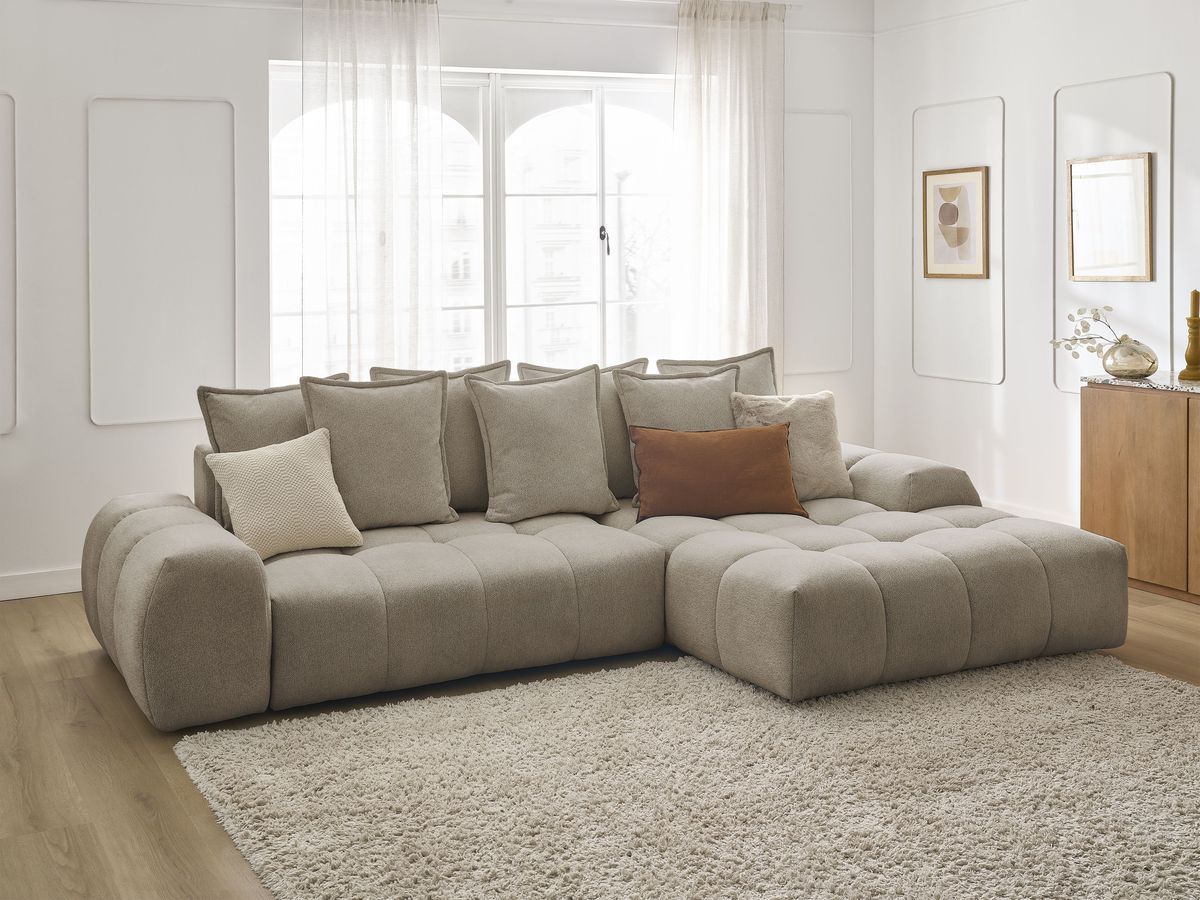 Canapé d'angle convertible coffre EVEREST tissu chiné - Image 22