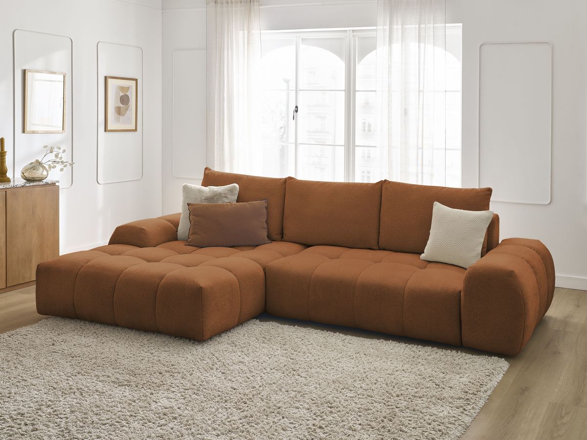 Canapé d'angle convertible coffre EVEREST tissu chiné - Image 45