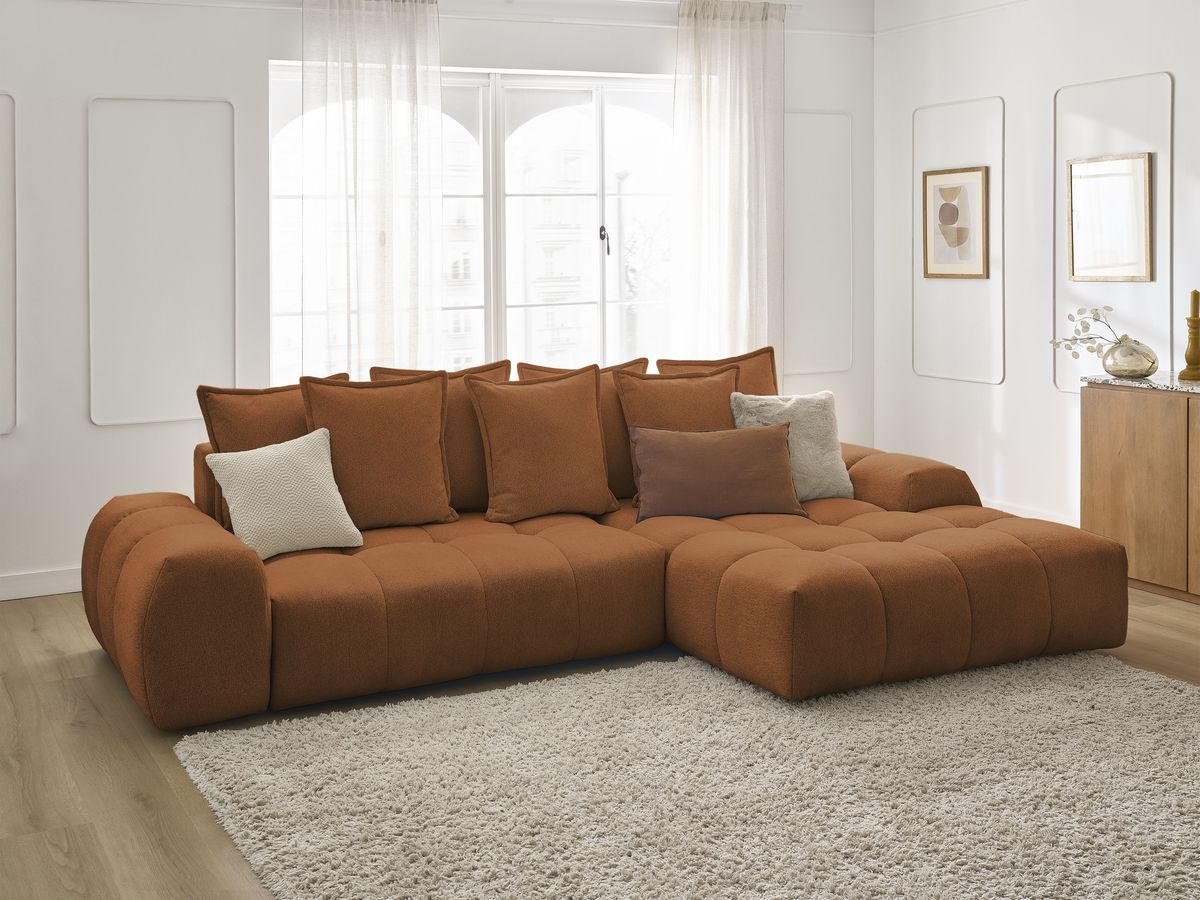 Canapé d'angle convertible coffre EVEREST tissu chiné - Image 62