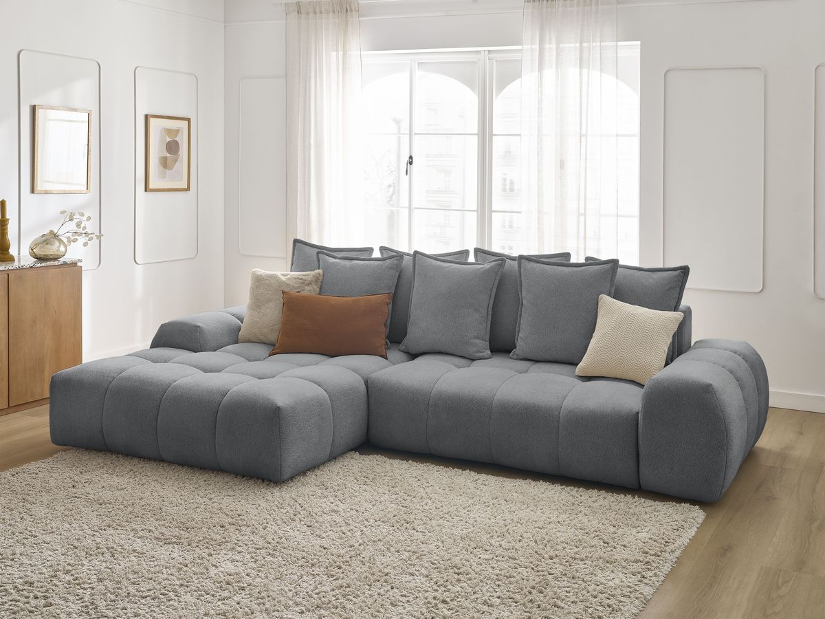 Canapé d'angle convertible coffre EVEREST tissu chiné - Image 71