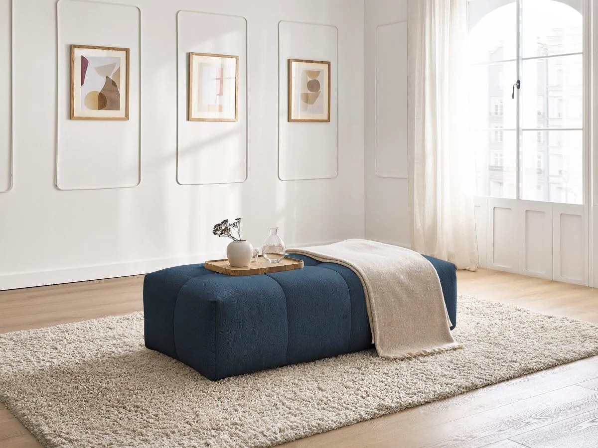 Pouf petit EVEREST tissu chiné - Image 10