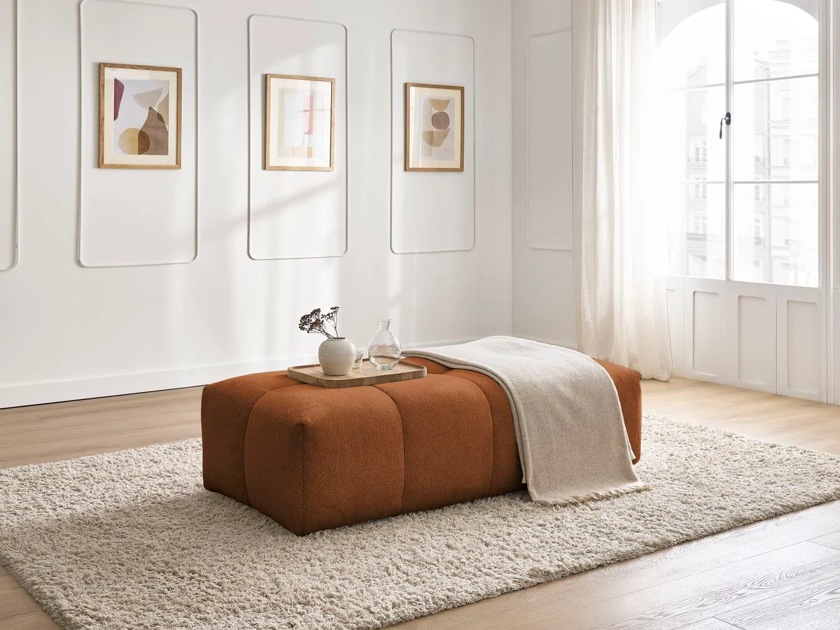 Pouf petit EVEREST tissu chiné - Image 14