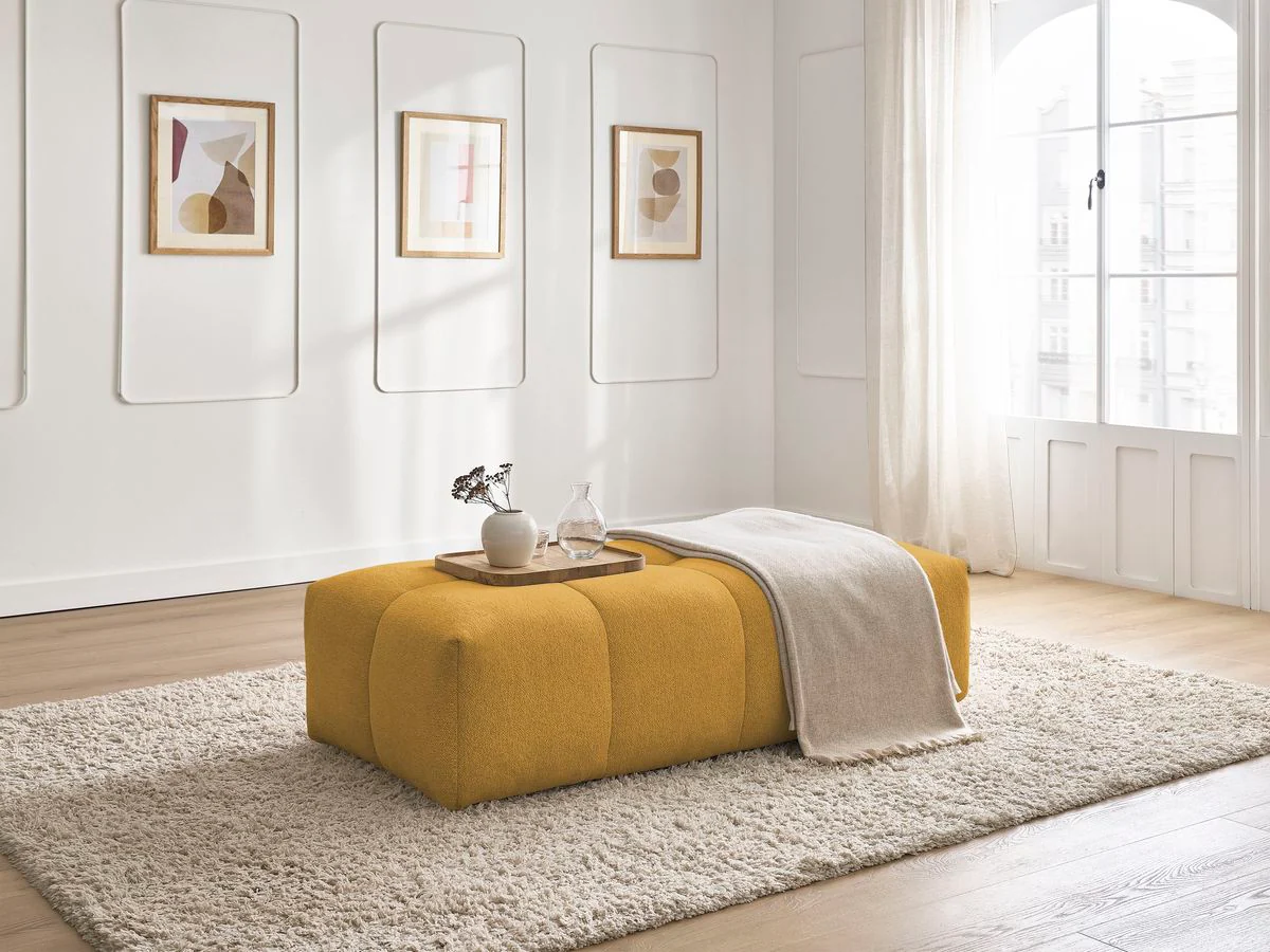 Pouf petit EVEREST tissu chiné - Image 15
