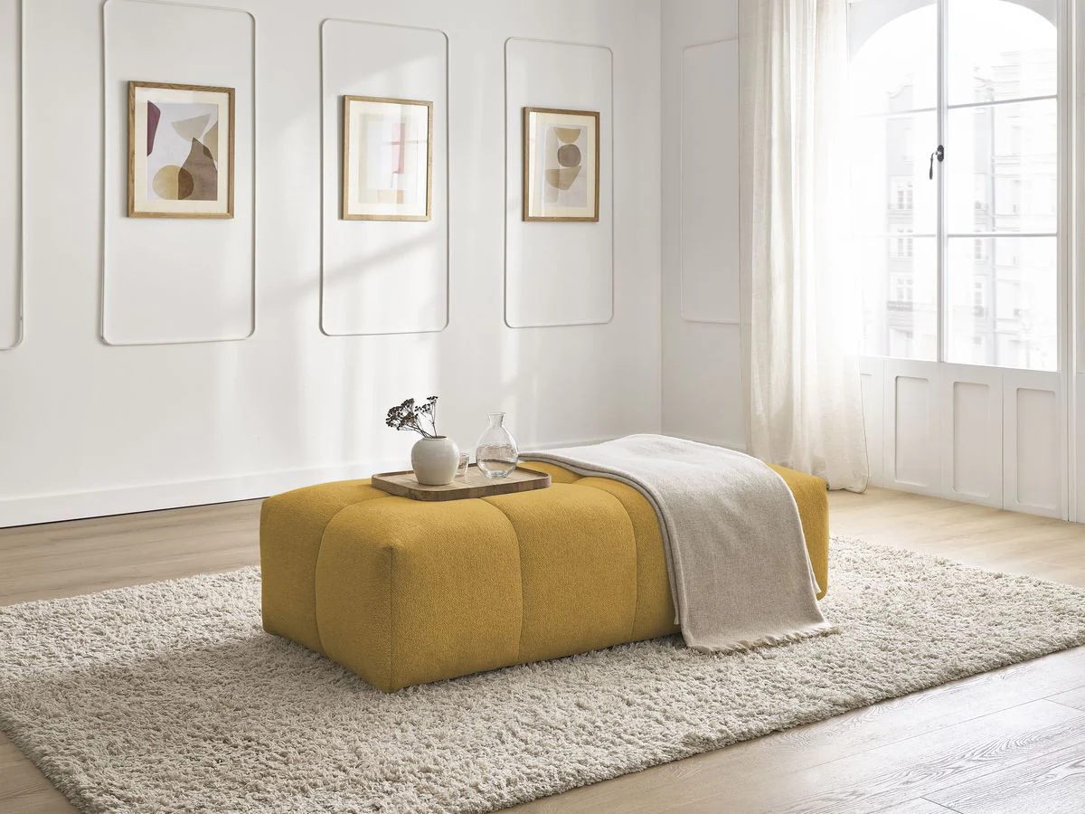 Pouf petit EVEREST tissu chiné - Image 6