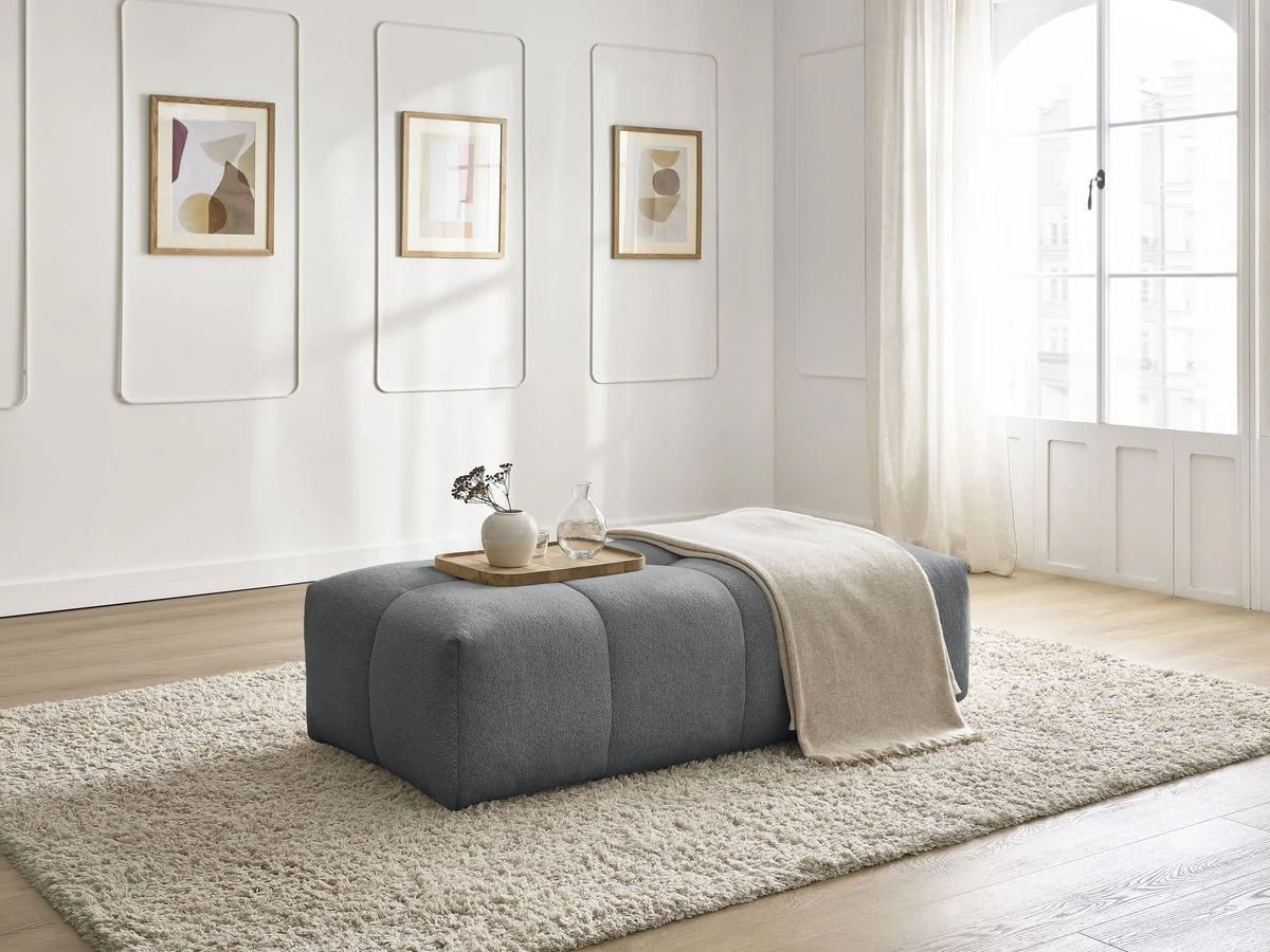 Pouf petit EVEREST tissu chiné - Image 9