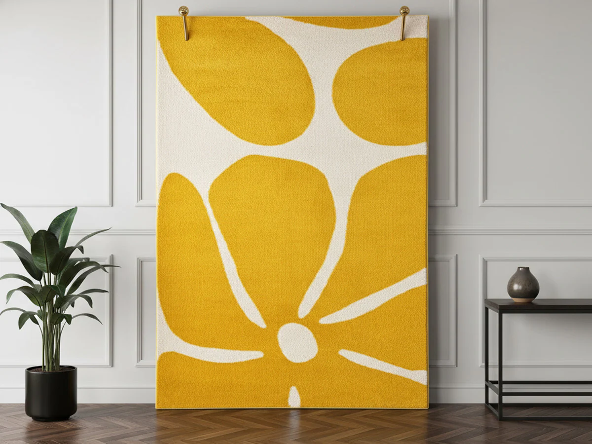 Tapis poils longs LYDIA motif floral - Image 4