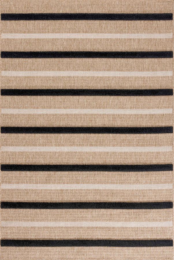 Tapis poils courts  HILDA aspect jute motif rayé - Image 4