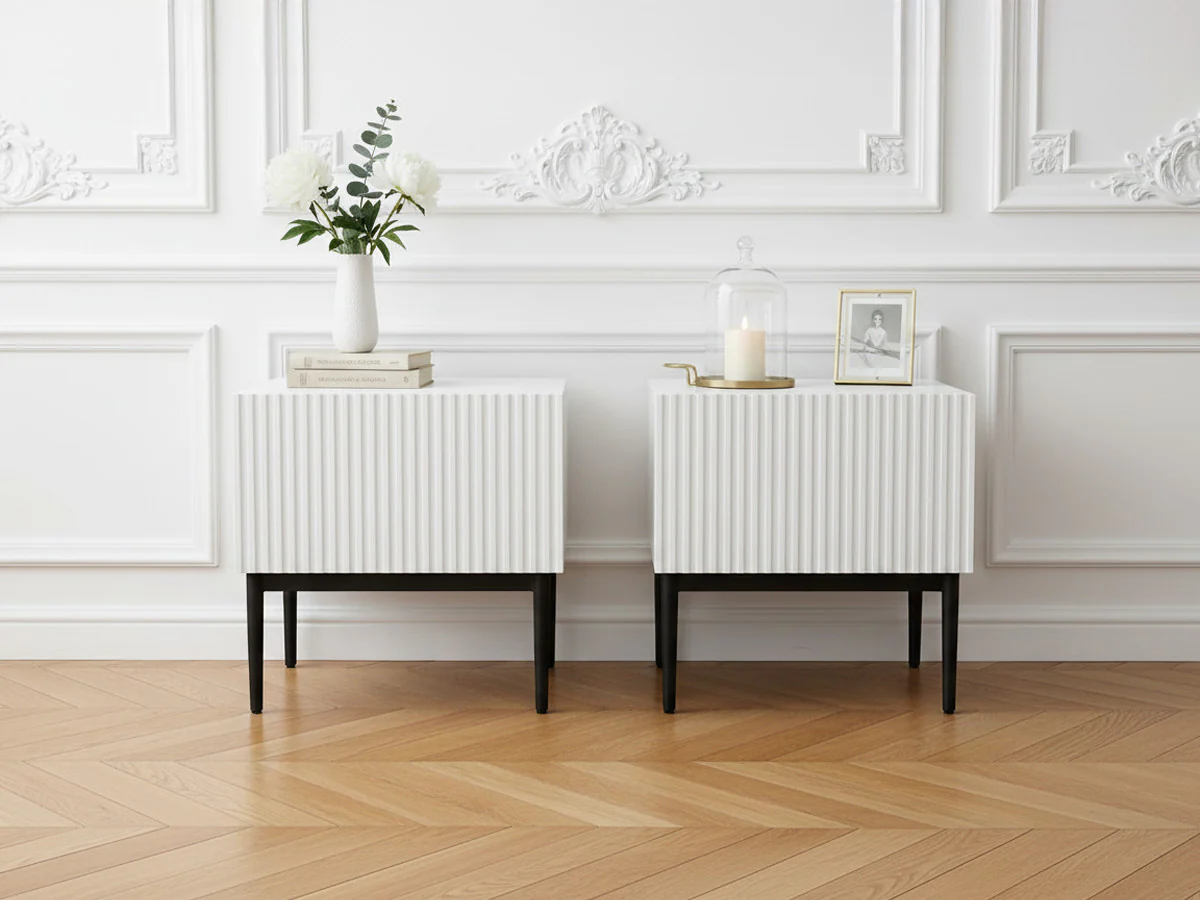 Lot de 2 chevets tiroir KASHA pieds noir - Image 3
