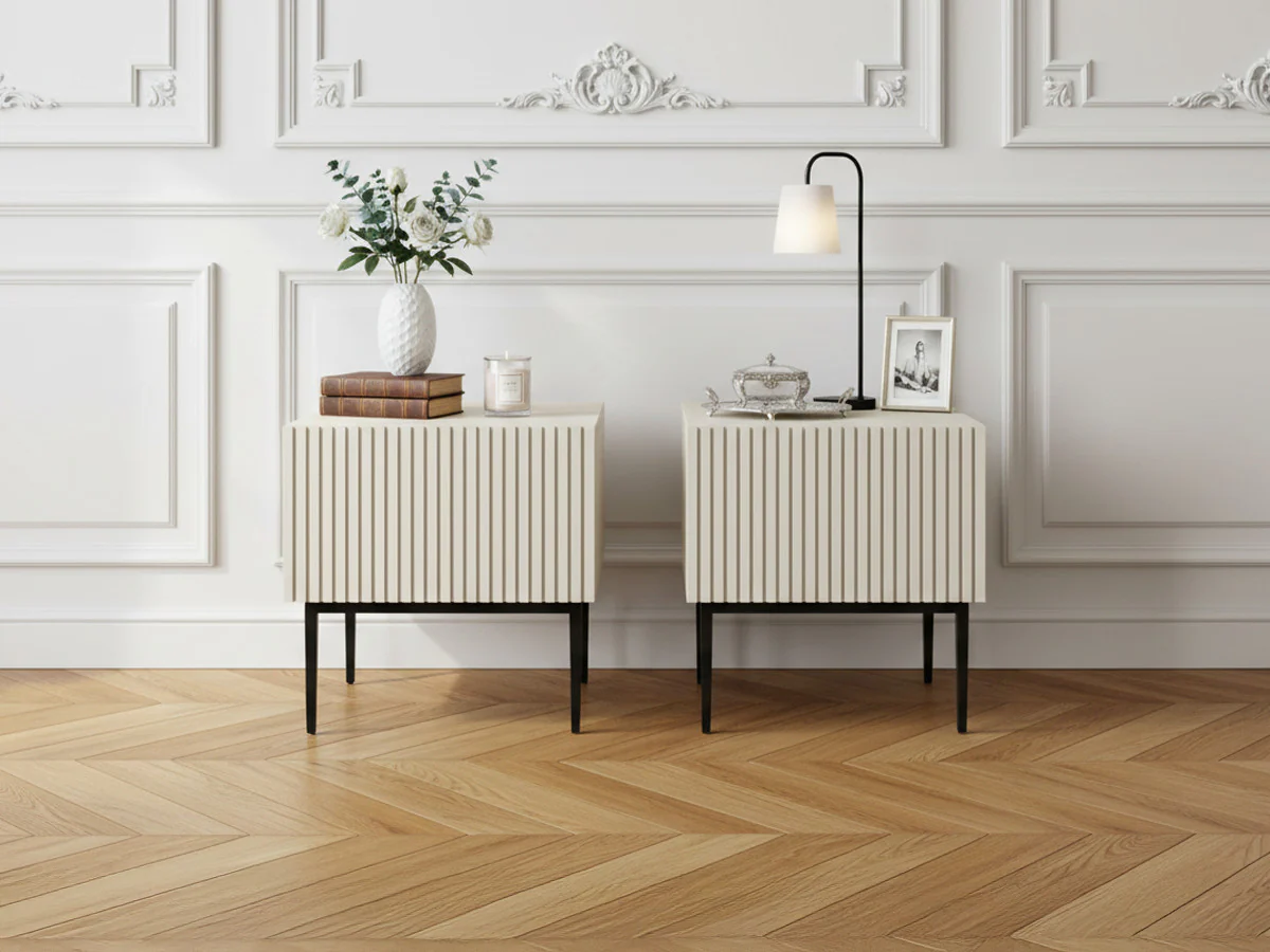 Lot de 2 chevets tiroir KASHA pieds noir - Image 4