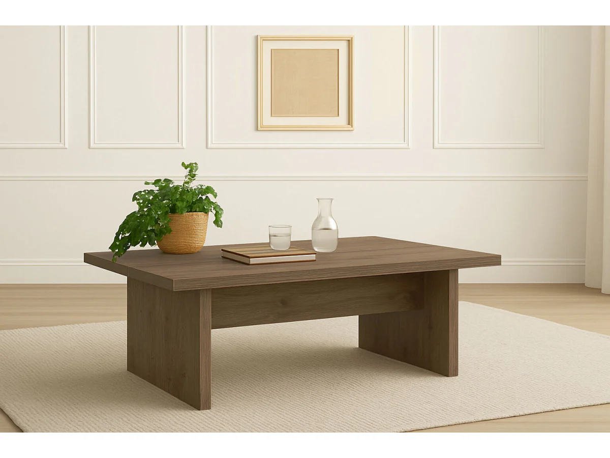 Table basse 120 cm LOANA effet bois - Image 3