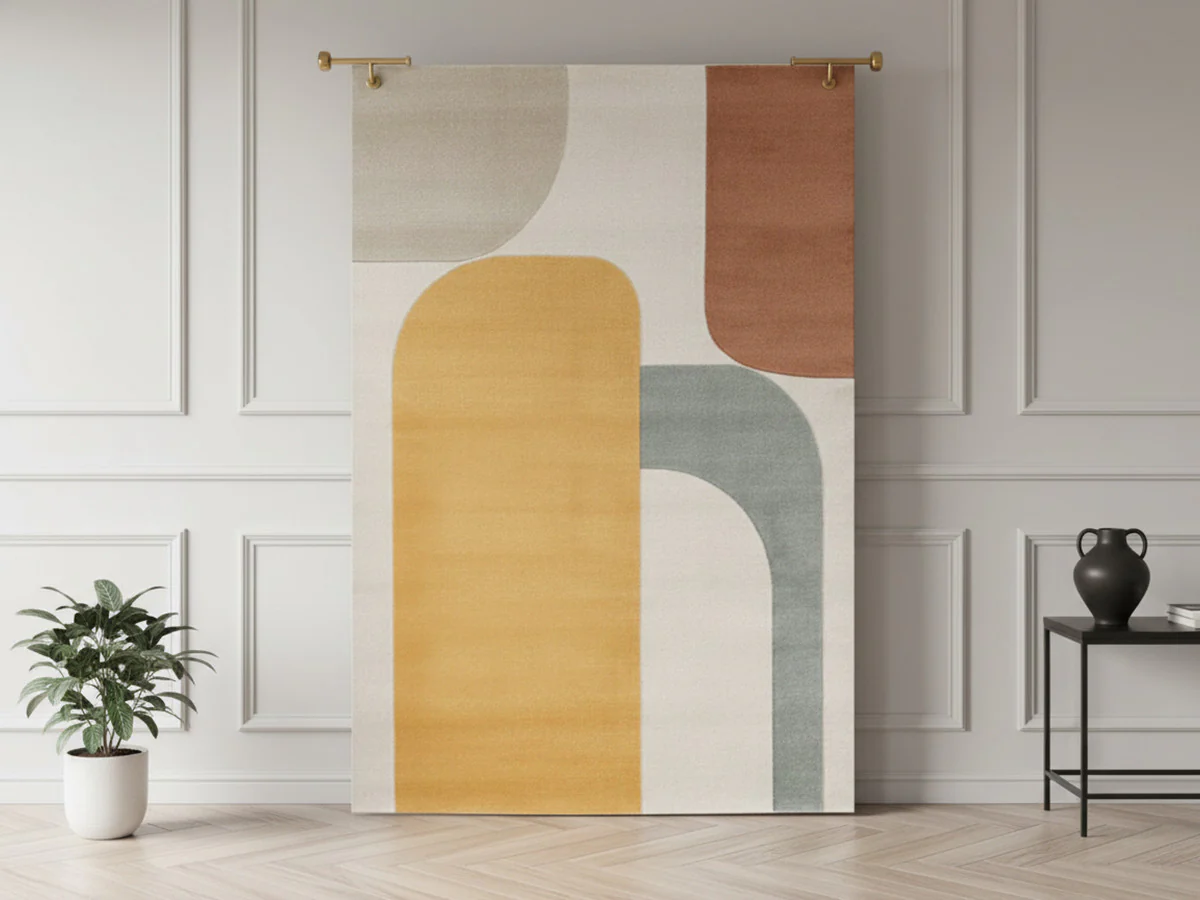 Tapis poils courts ROBIN motif abstrait - Image 2
