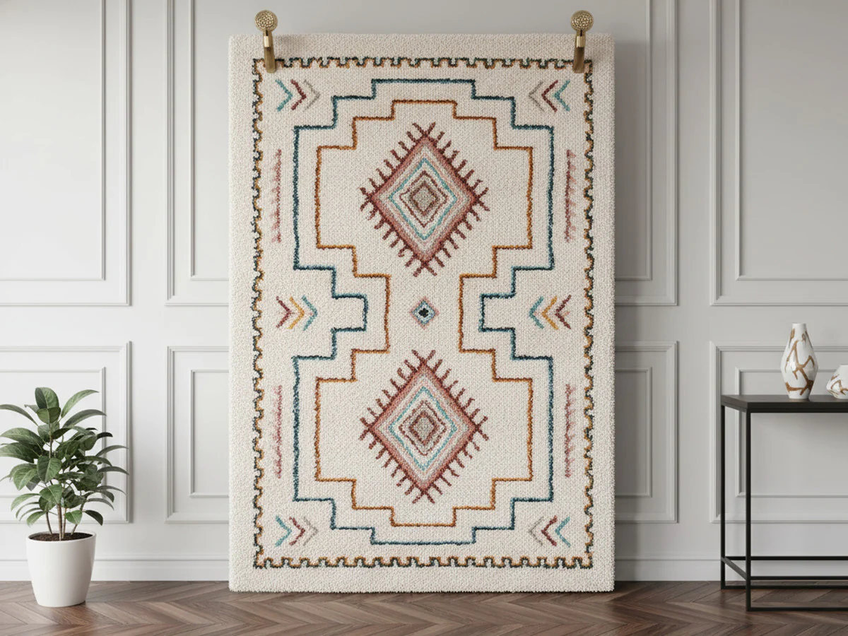Tapis poils longs MIRA motif berbère - Image 2