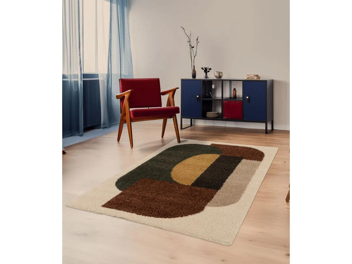 Tapis shaggy EZIO motif abstrait - Image 3