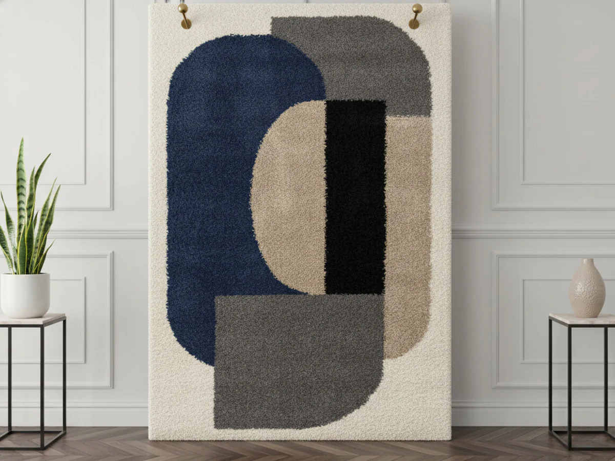 Tapis shaggy EZIO motif abstrait - Image 4
