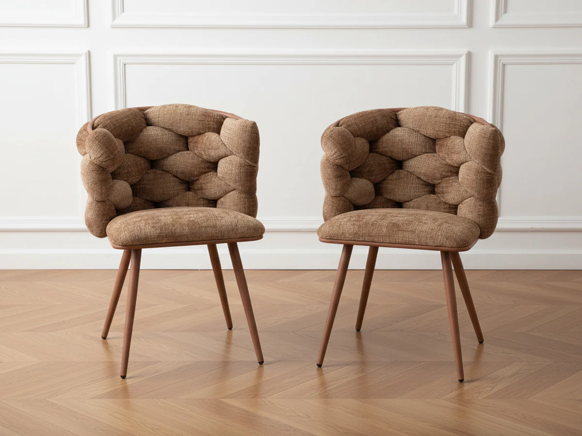Lot de 2 chaises CHLOE Tissu texturé - Image 2