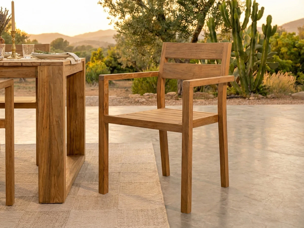 Lot de 2 fauteuils de jardin BALI bois de teck