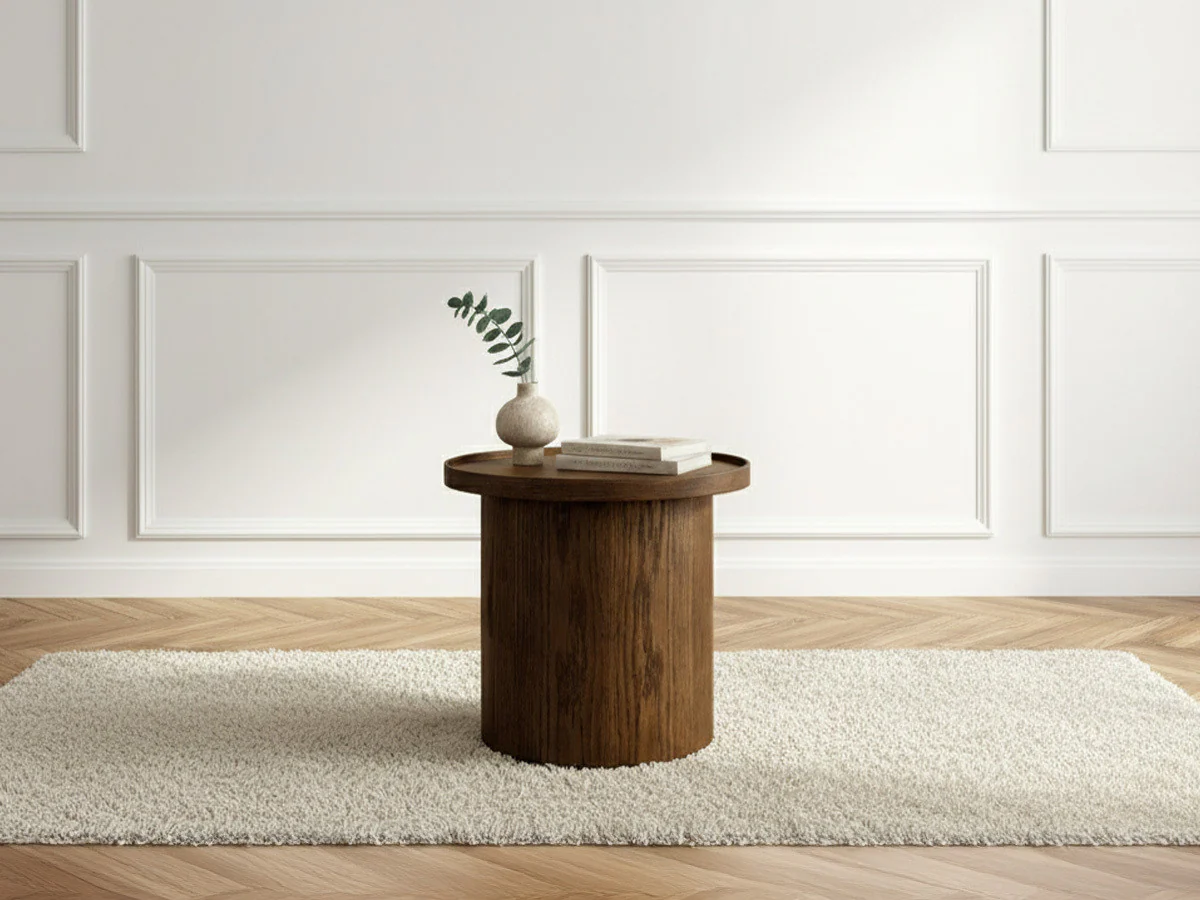 Table basse D.45 cm CASTELLANE placage chêne massif - Image 3