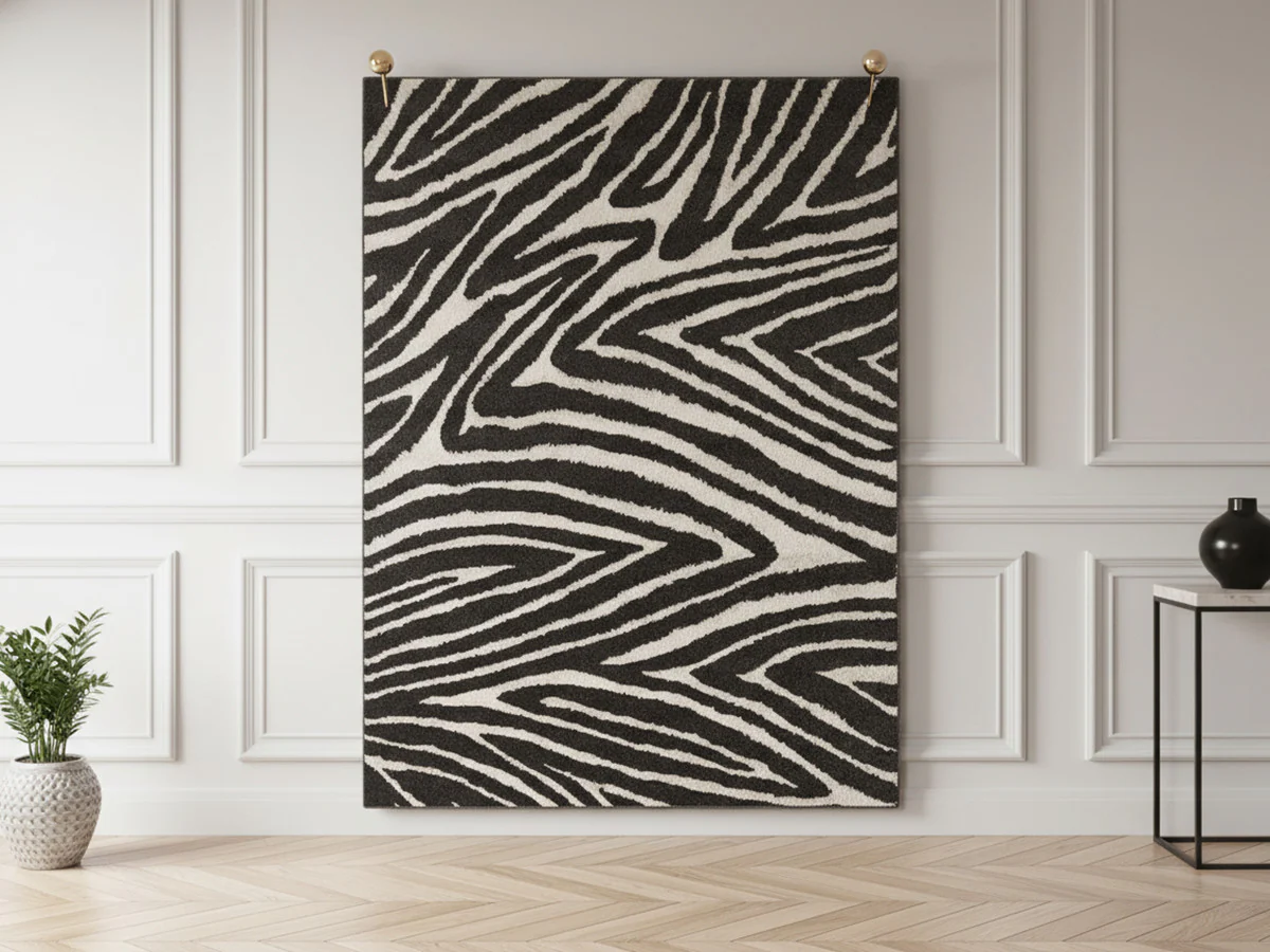 Tapis poils ras ZAYN motif abstrait