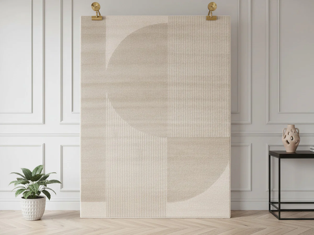 Tapis poils ras IRENA motif abstrait