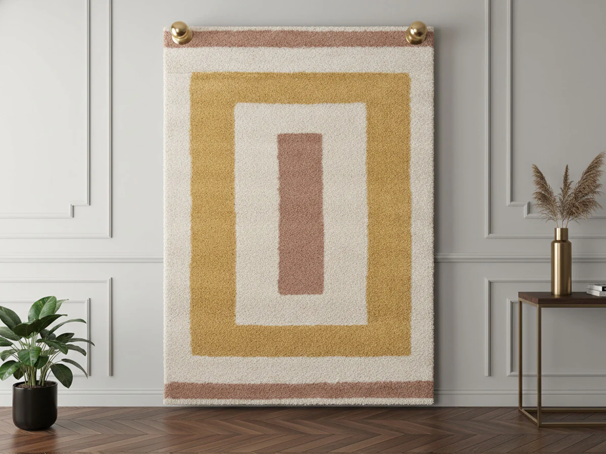Tapis poils longs LOAN motif graphique - Image 2
