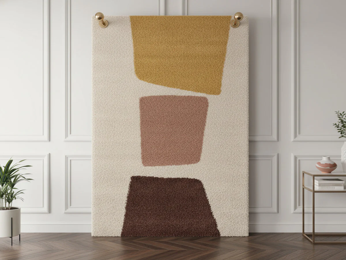 Tapis poils longs LEANDRE motif géométrique - Image 2