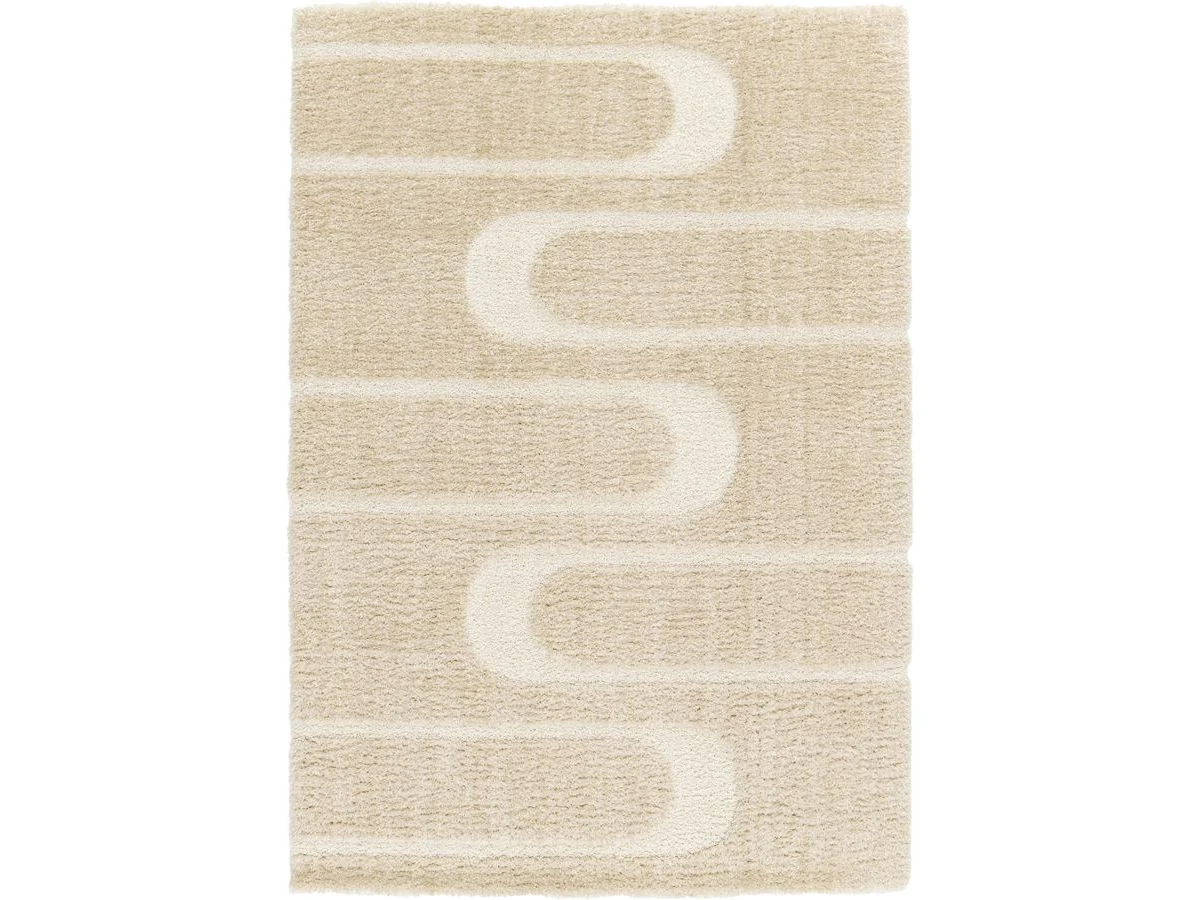 Tapis poils longs CALEB motif graphique - Image 2