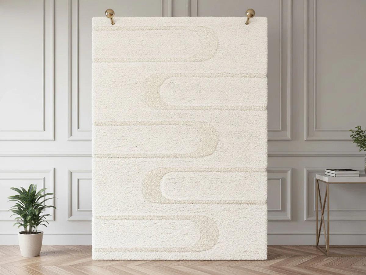 Tapis poils longs CALEB motif graphique - Image 3