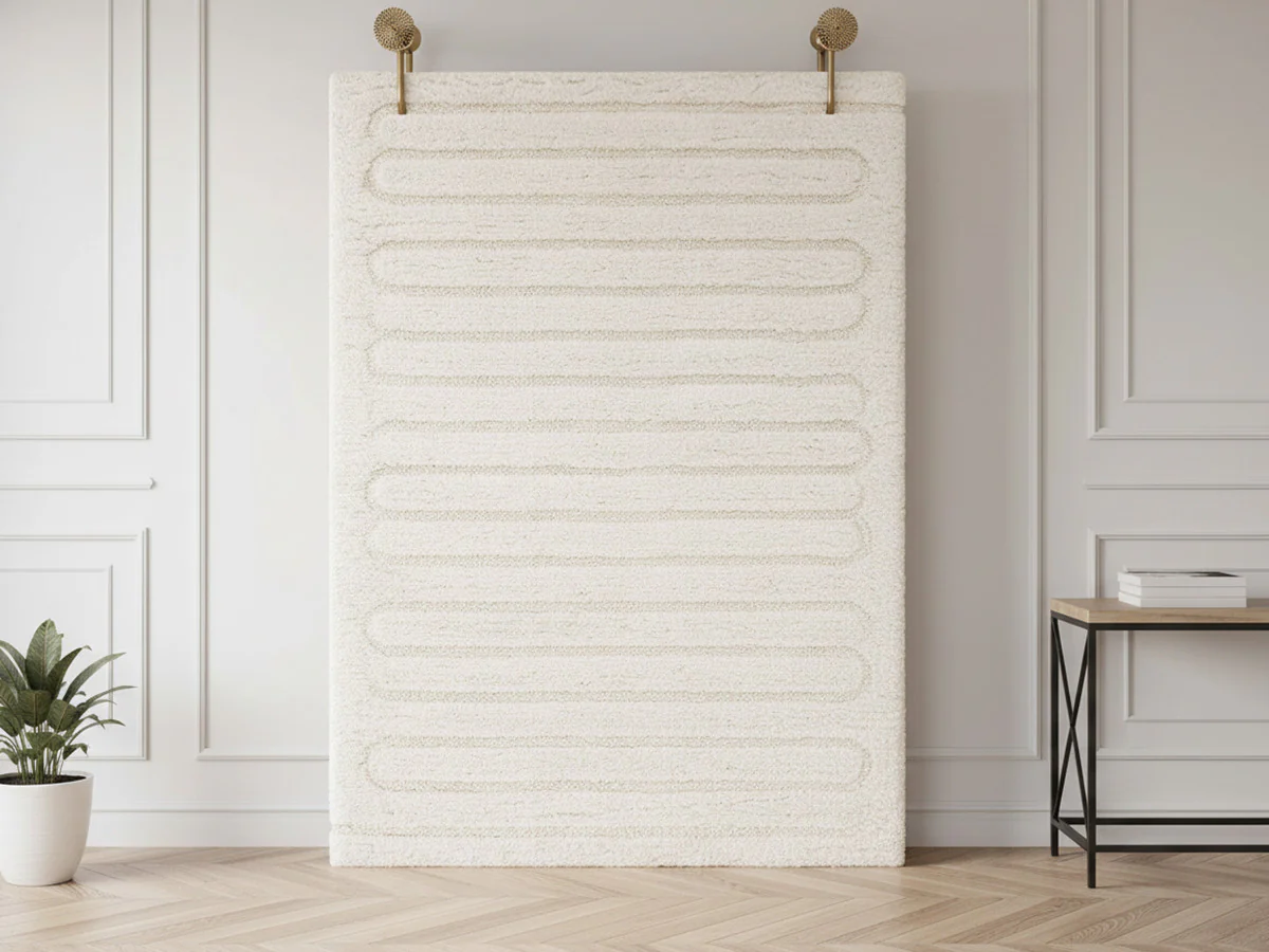 Tapis poils longs CYRELLO motif graphique - Image 4