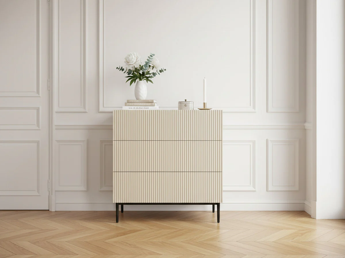 Commode KASHA 3 tiroirs pieds noir - Image 3