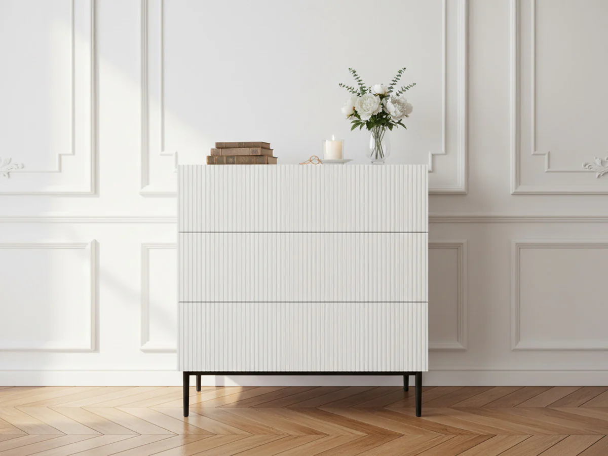 Commode KASHA 3 tiroirs pieds noir - Image 5