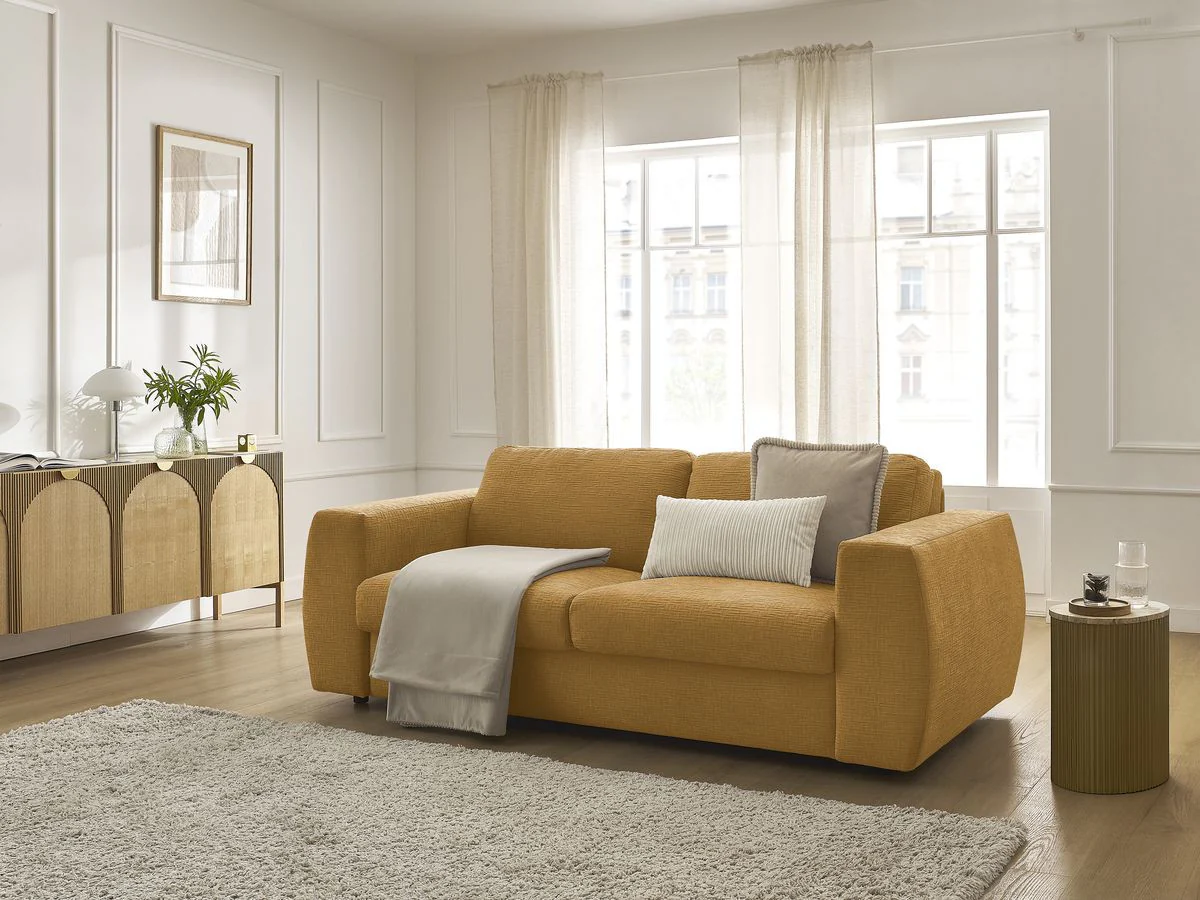 Canapé droit convertible HUGO ouverture express tissu texturé - Image 8