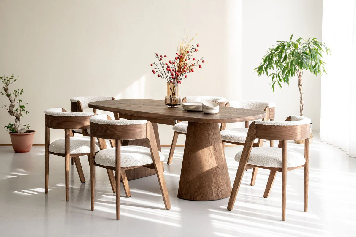 Ensemble MAZARGUES avec table à manger extensible 200 à 300 cm + 6 chaises BASTIDE placage chêne massif - Image 3