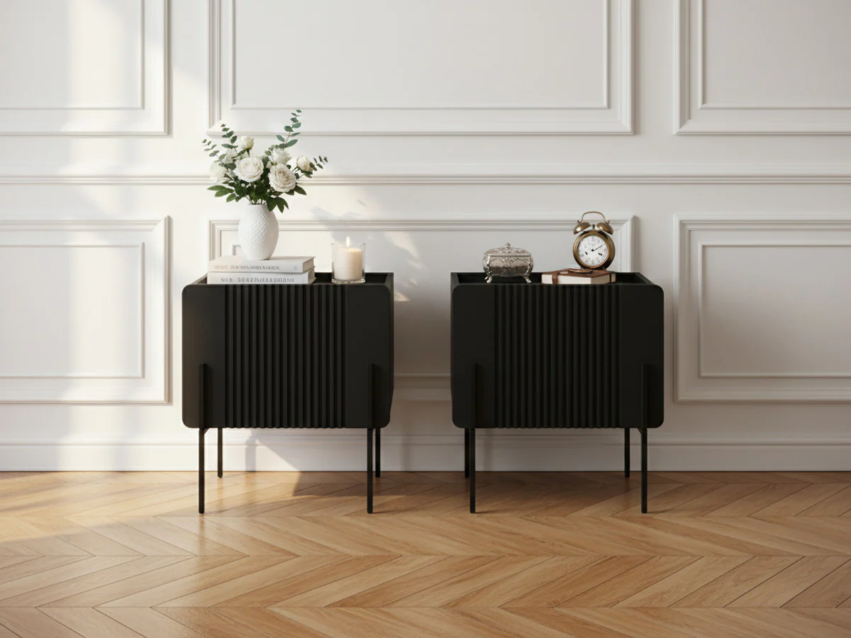 Lot de 2 chevets 1 tiroir MATHILDE pieds noir - Image 4