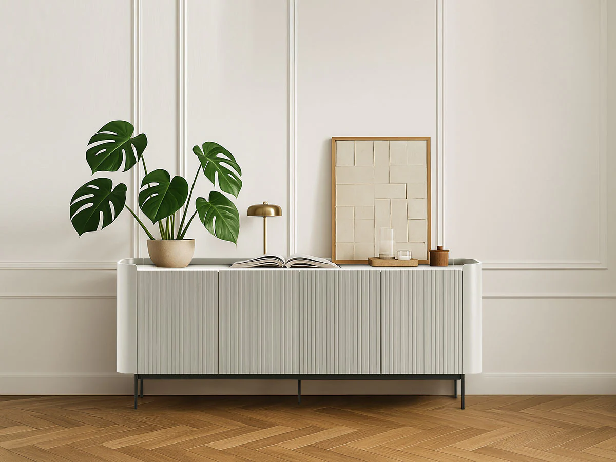 Buffet 4 portes 200 cm JAY effet tasseaux - Image 5