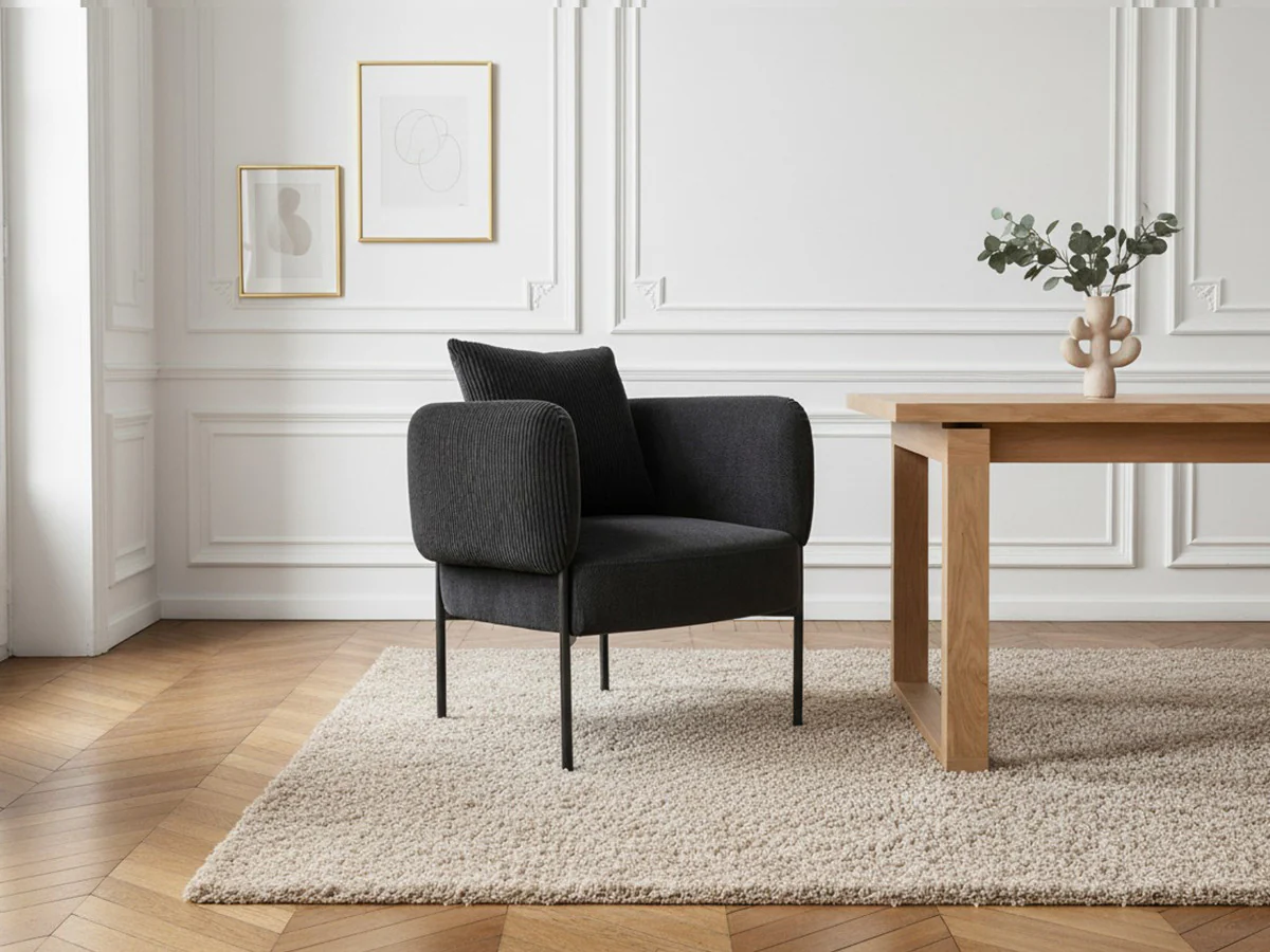 Fauteuil de table GABIN tissu velours côtelé - Image 6