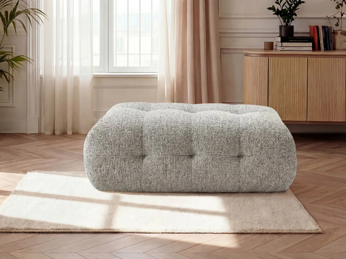 Pouf grand LAURA tissu chiné - Image 10