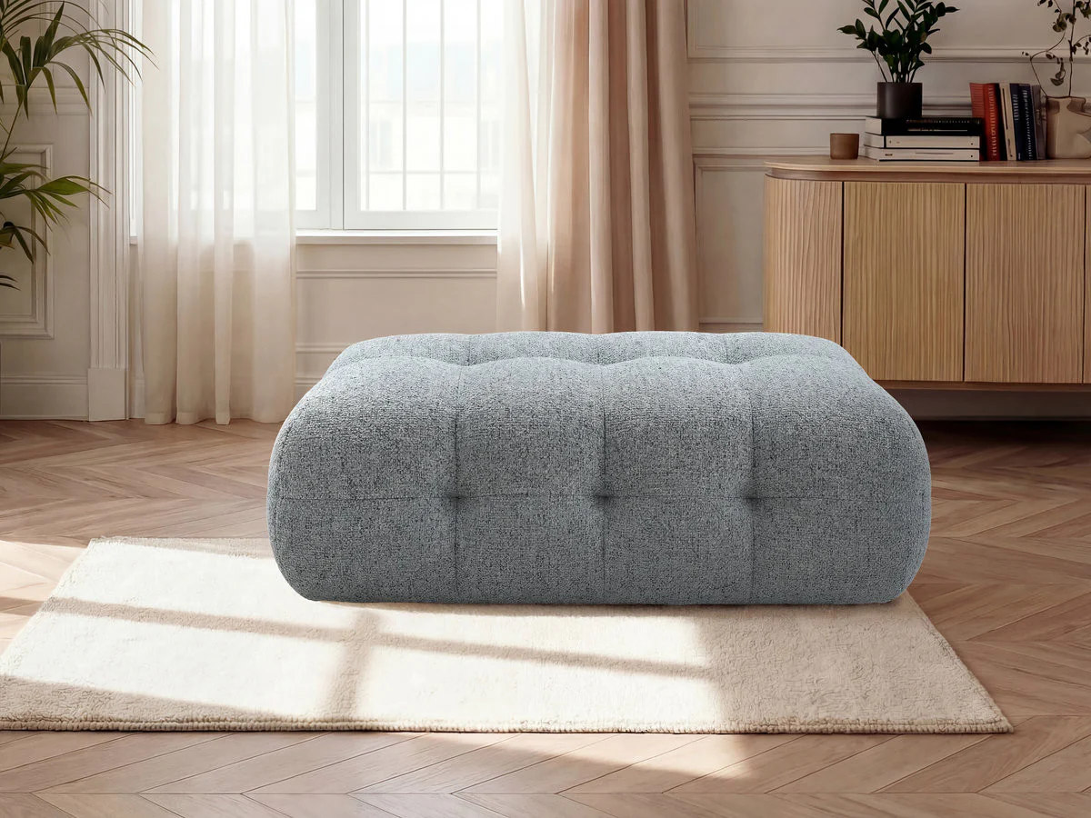 Pouf grand LAURA tissu chiné - Image 14