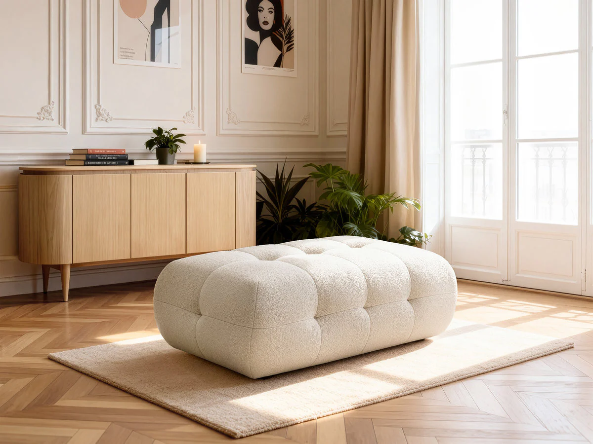 Pouf grand LAURA tissu chiné - Image 15