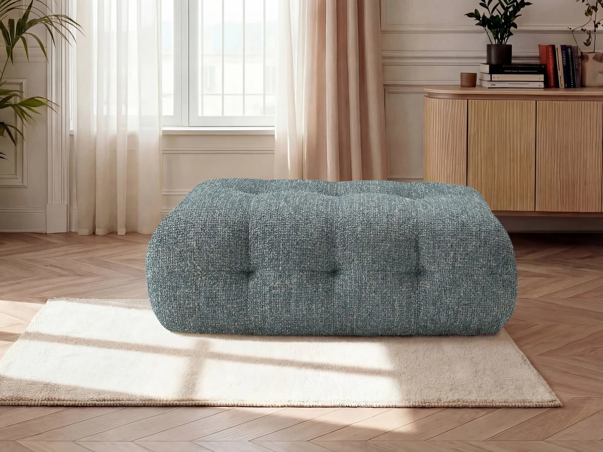 Pouf grand LAURA tissu chiné - Image 6