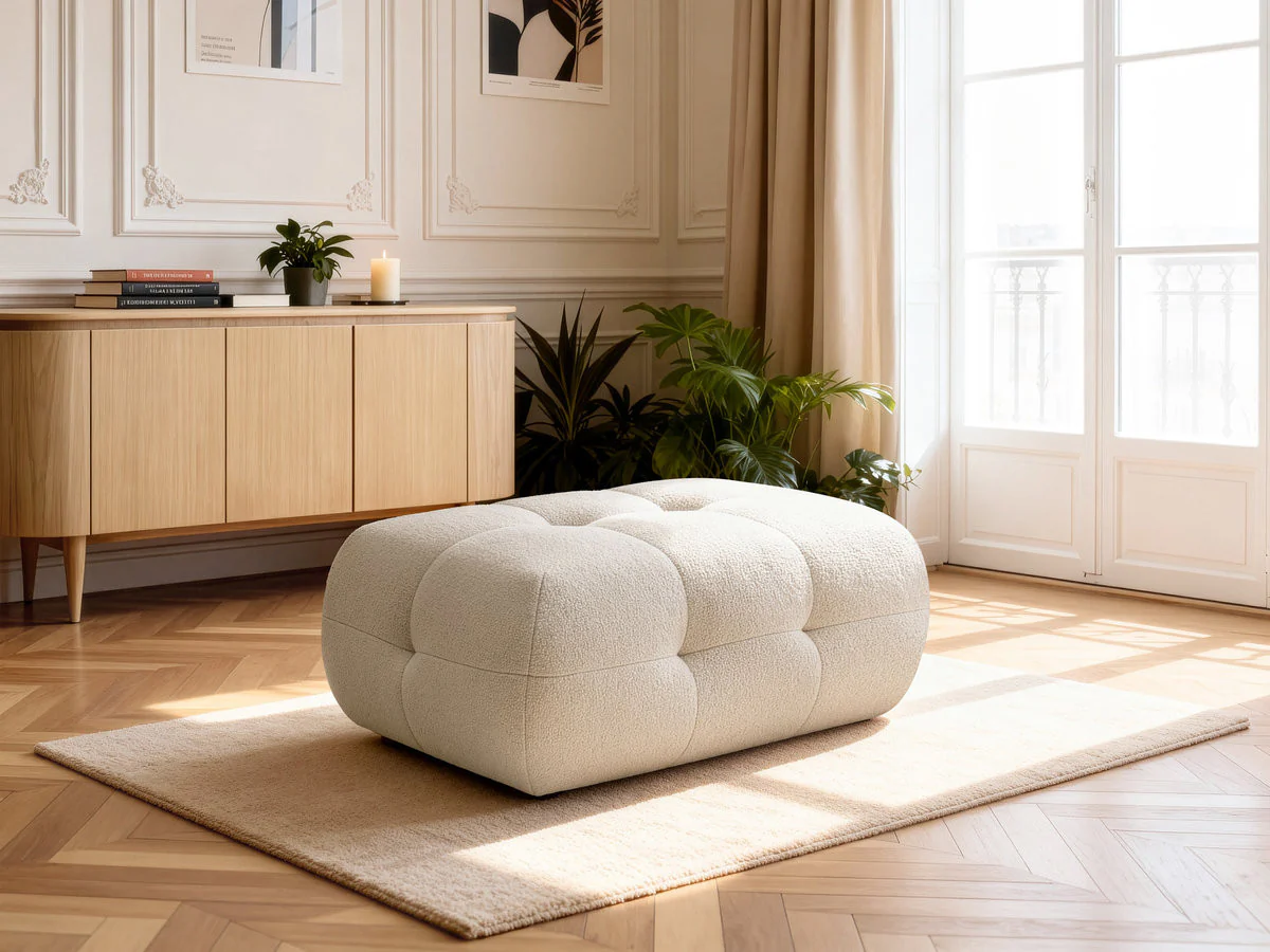 Pouf petit LAURA tissu chiné - Image 10